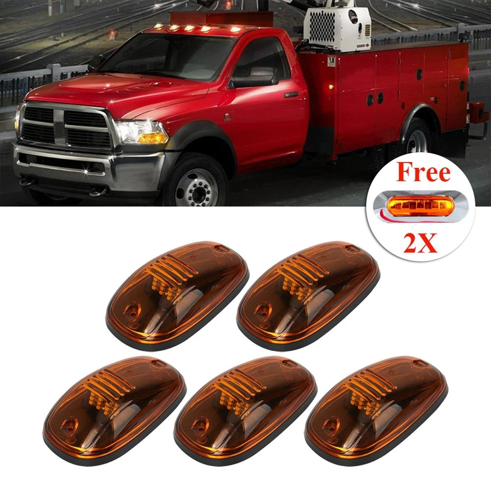 5X Amber LED Roof Cab Marker Light for Dodge Ram 1500-4500 (2003–2016)
