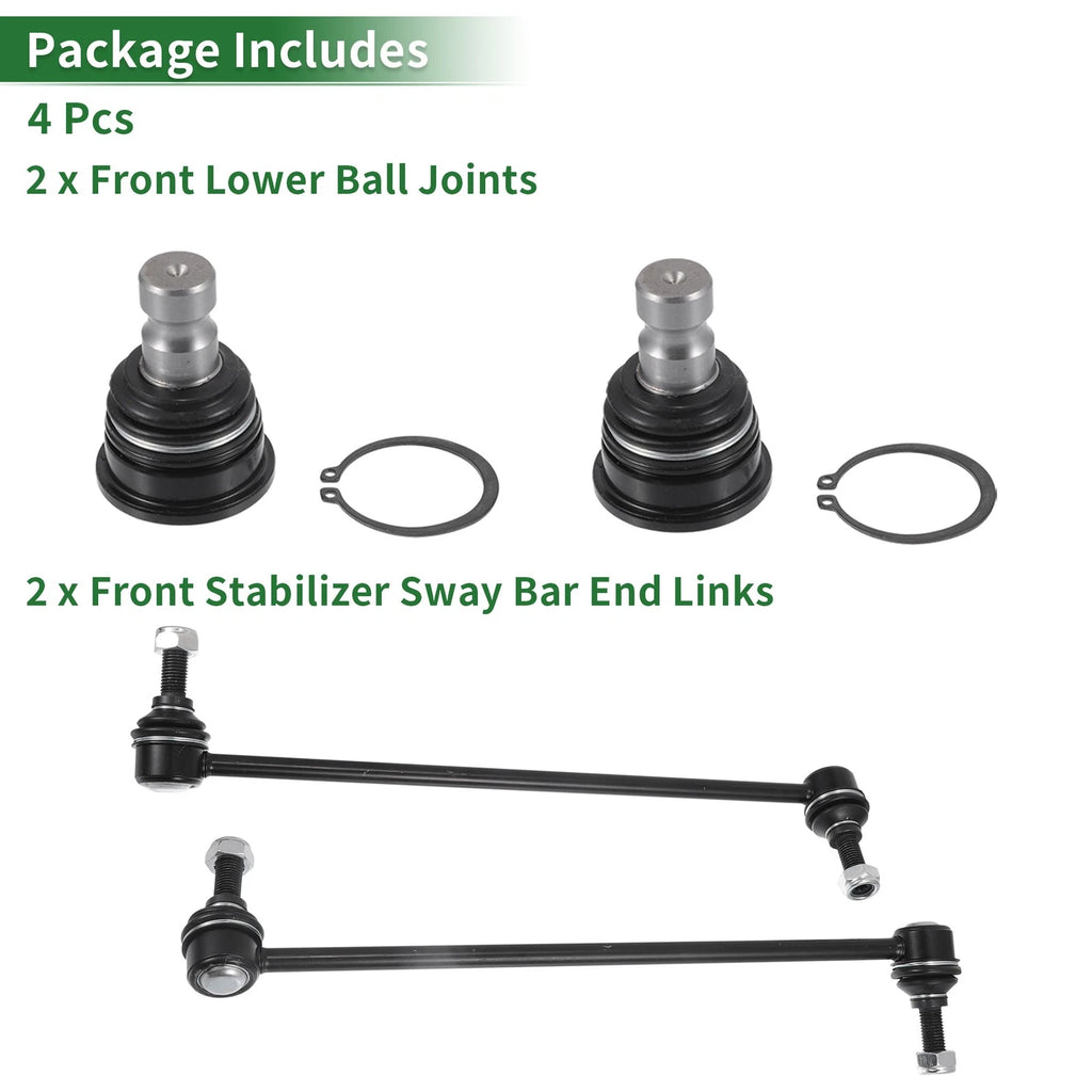 4X Front Suspension Kit Sway Bar Link Lower Ball Joint for Kia Sorento (2011–2013)