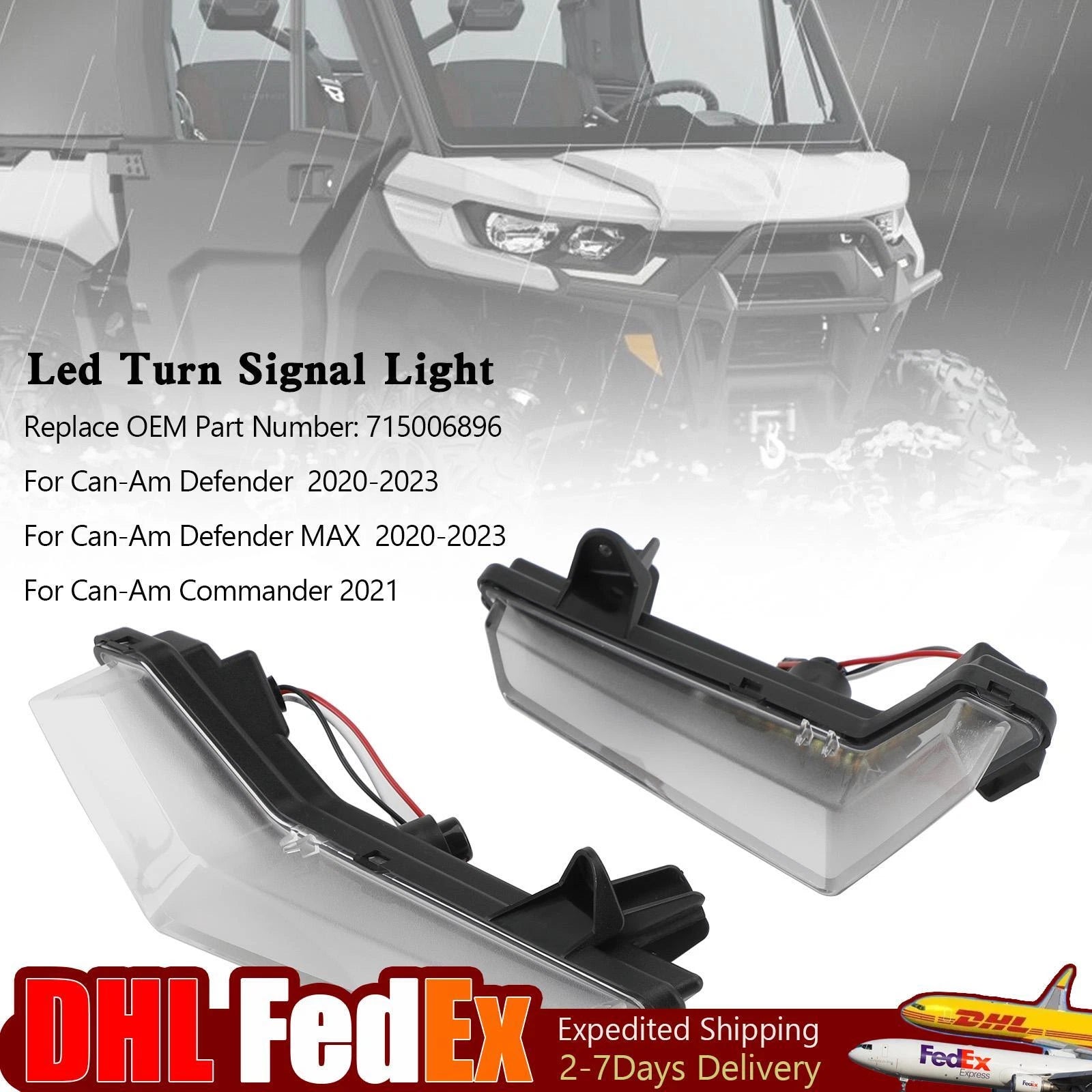 LED Front Turn Signal Lights for Can-Am Defender Max (2020–2023)