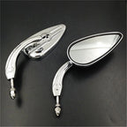 Chrome Skull Side Mirrors for Harley Softail (2000–2023)