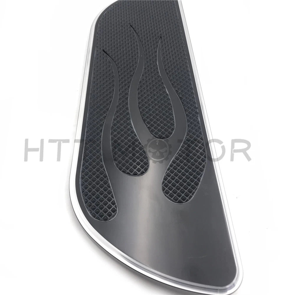 Pair Black Flame Foot Boards for Harley Touring (1984–2016)