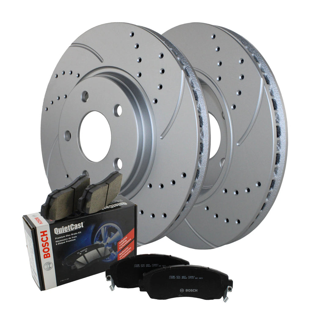 Front Brake Kit 296mm Drilled Rotors & Bosch Pads for HHR Malibu G6 Ion (2006–2011)