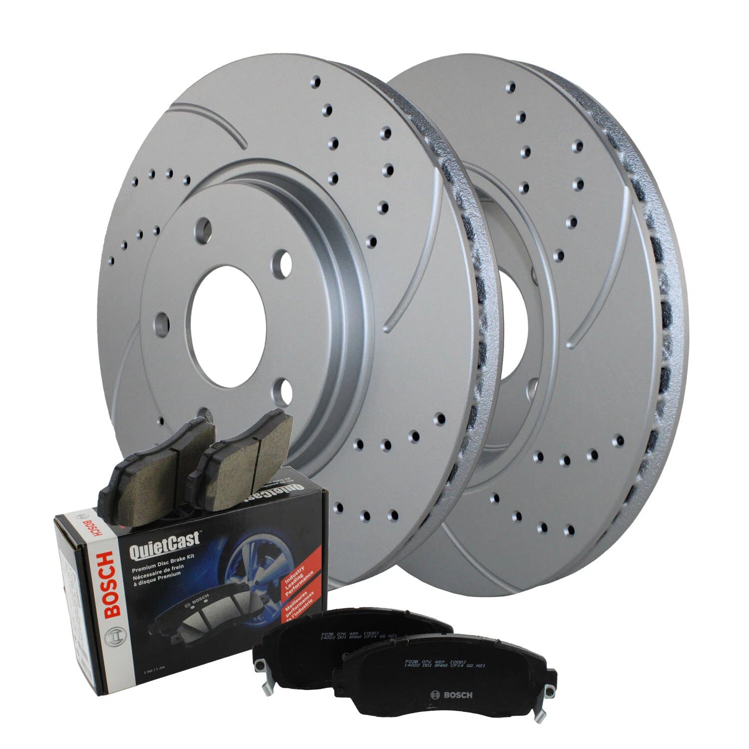 Front Brake Kit 296mm Drilled Rotors & Bosch Pads for HHR Malibu G6 Ion (2006–2011)