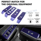 4Pcs Blue Interior Window Lift Button Cover Trim for Honda Civic (2022-2025)