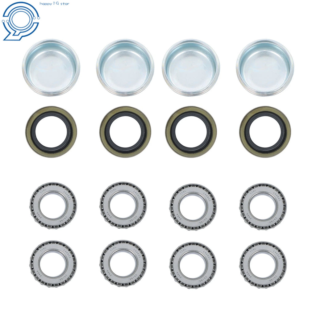 Set of 4 Trailer Axle Kits with 4 on 4" Bolt Idler Hub & 1" Round BT8 Spindle