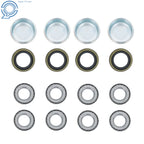 Set of 4 Trailer Axle Kits with 4 on 4" Bolt Idler Hub & 1" Round BT8 Spindle