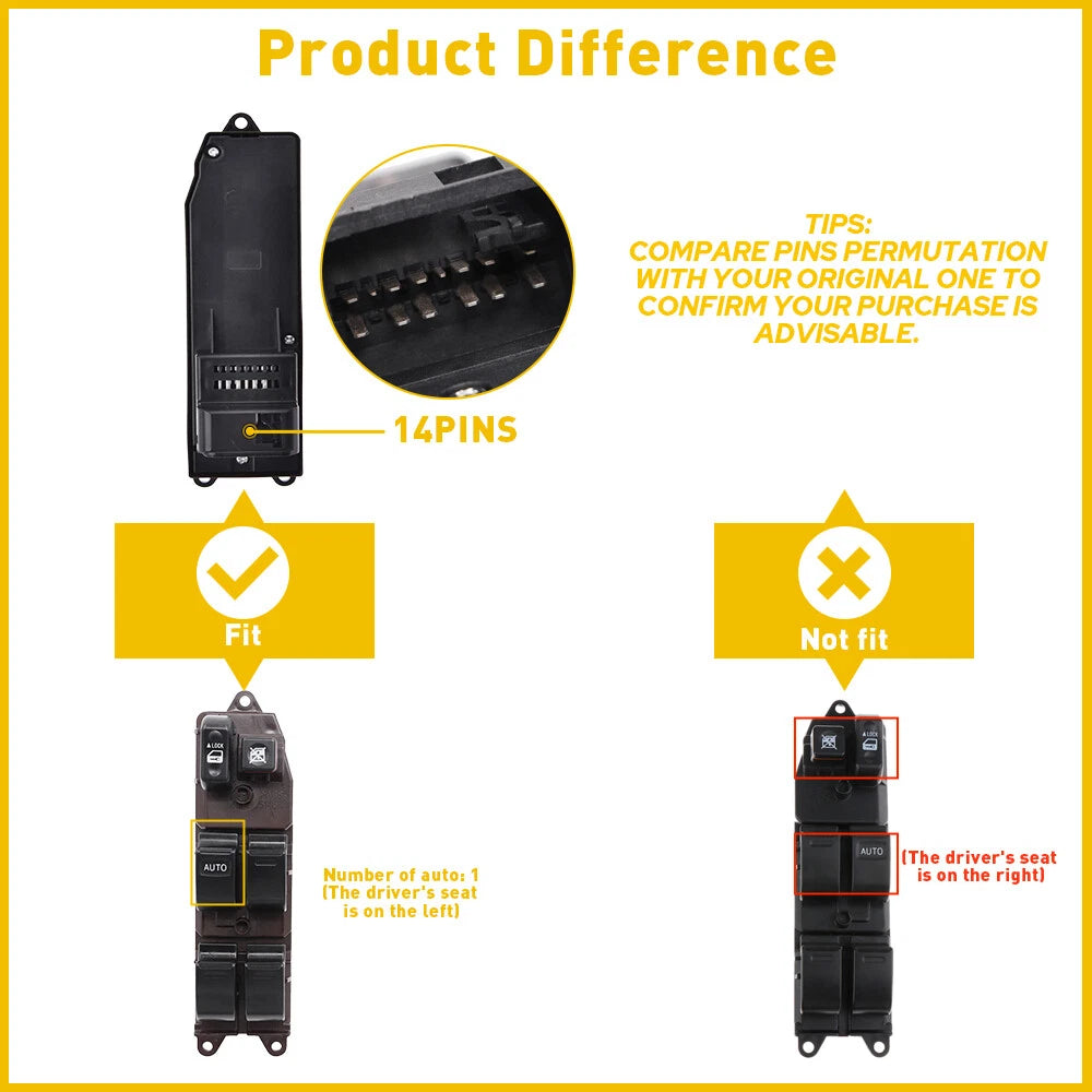 Window Control Switch for Toyota Corolla 2003-2008