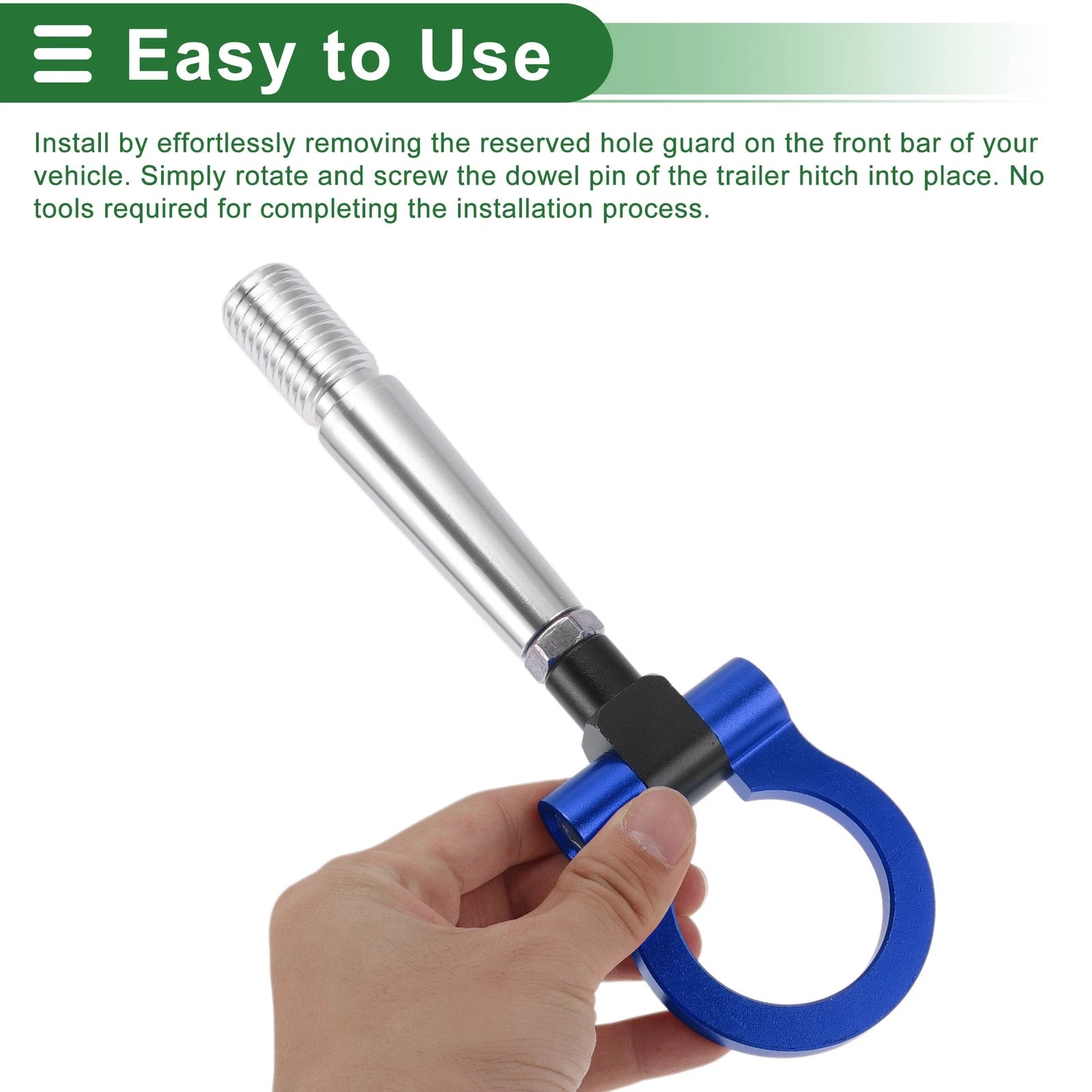 Tow Hook for Mitsubishi Lancer EX (2007–2012) 23.6mm Aluminum Alloy Blue