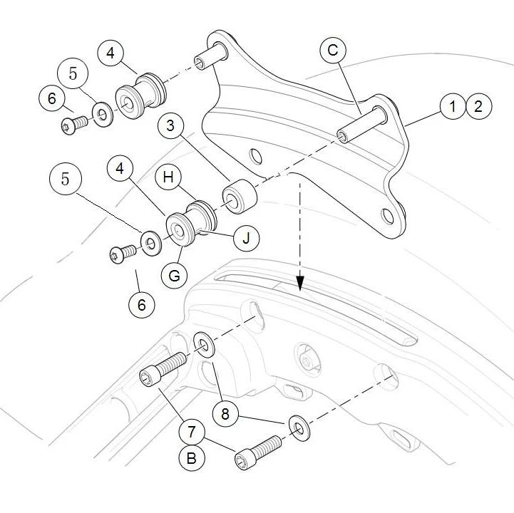 4-Point Docking Hardware Kit for Harley Davidson Touring (2014–2026)