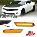 2X Amber Lens LED Front Bumper Side Marker Lights for Chevy Camaro (2010–2015)