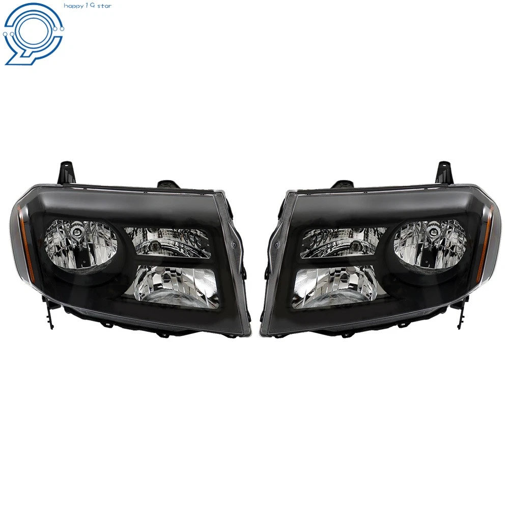 Pair of Halogen Headlamps for Honda Pilot (2012–2015) Black Housing