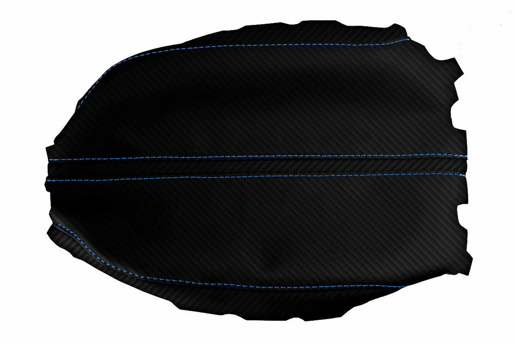 Console Lid Armrest Cover for Acura TLX (2015–2020) Carbon Fiber Blue Stitch