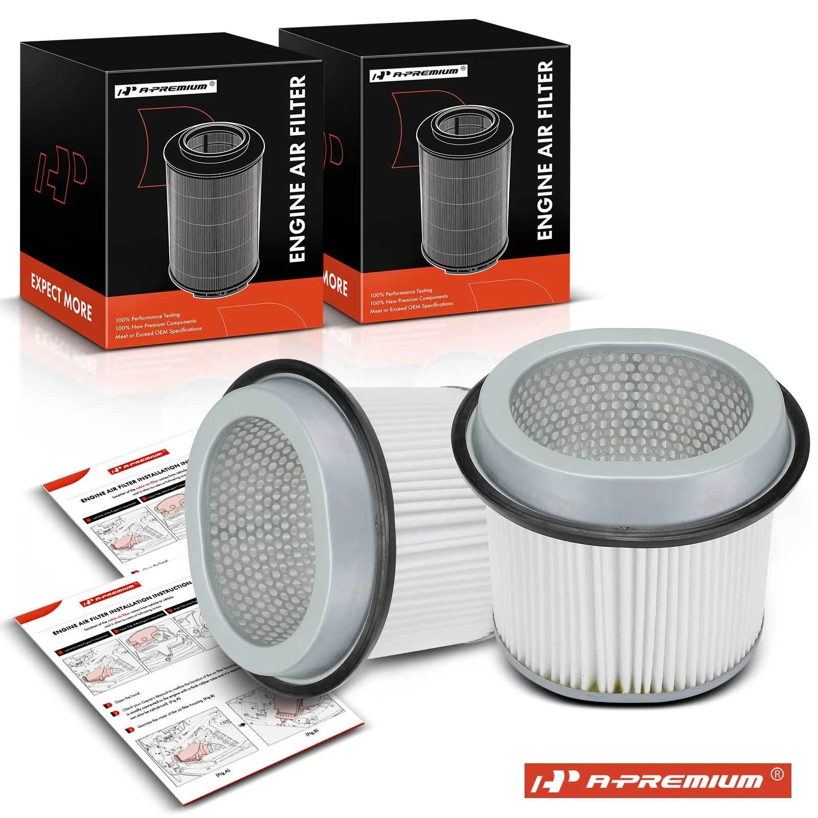 2X Engine Air Filter for Hyundai Elantra (1992–1995) Sonata (1989–1998)