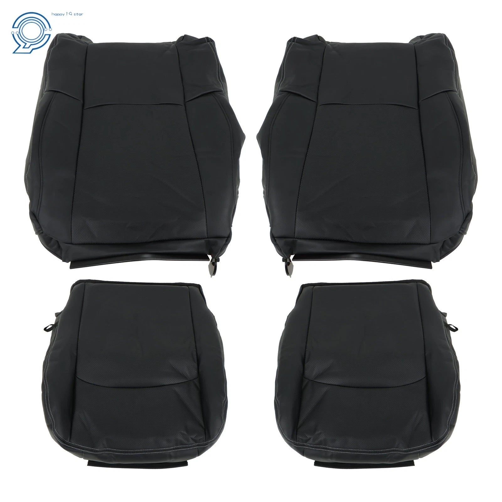 Set of 2 Black Leather Seat Covers for Ram 1500 (2013–2018)