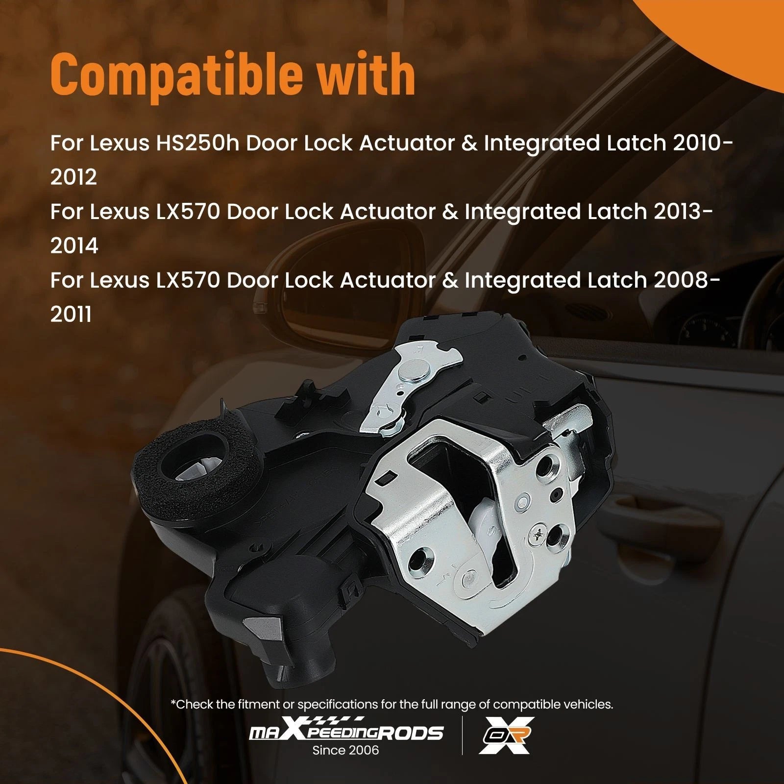 Door Lock Actuator Front Left for Scion xB/xD (2008–2015) 69040-06180 6-Pin Metal