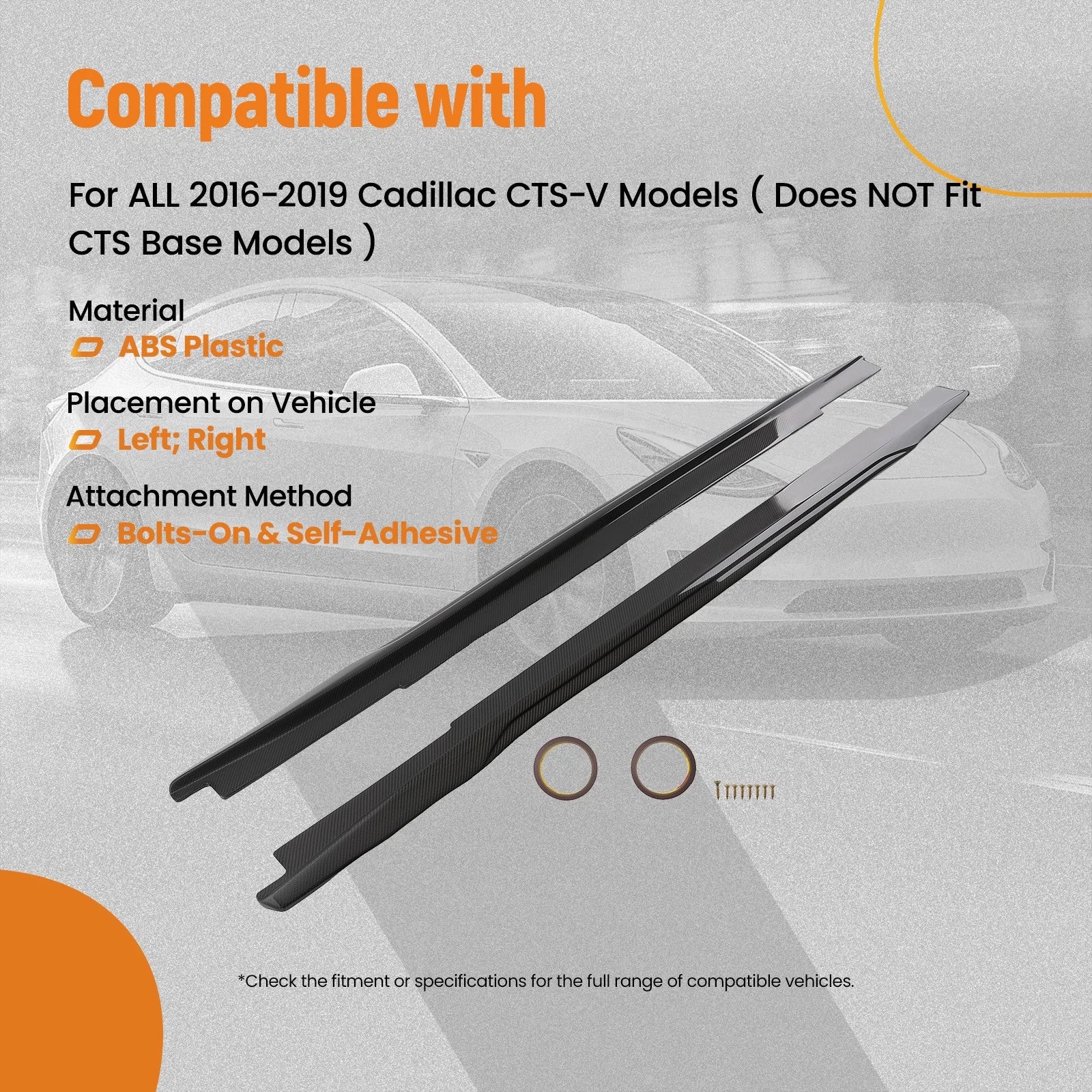 Carbon Aero Extension Side Skirt Sport Kit for Cadillac CTS-V (2016–2019)