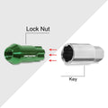 20Pc M12X1.5 Green JDM Open End Aluminum Spline Wheel Lug Nut + Lock Key