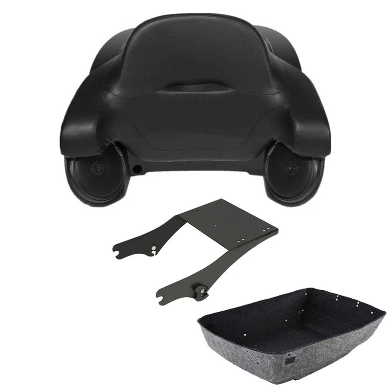 Trunk Backrest Pad Mount Rack Speakers for Harley Electra Glide (1997–2008)