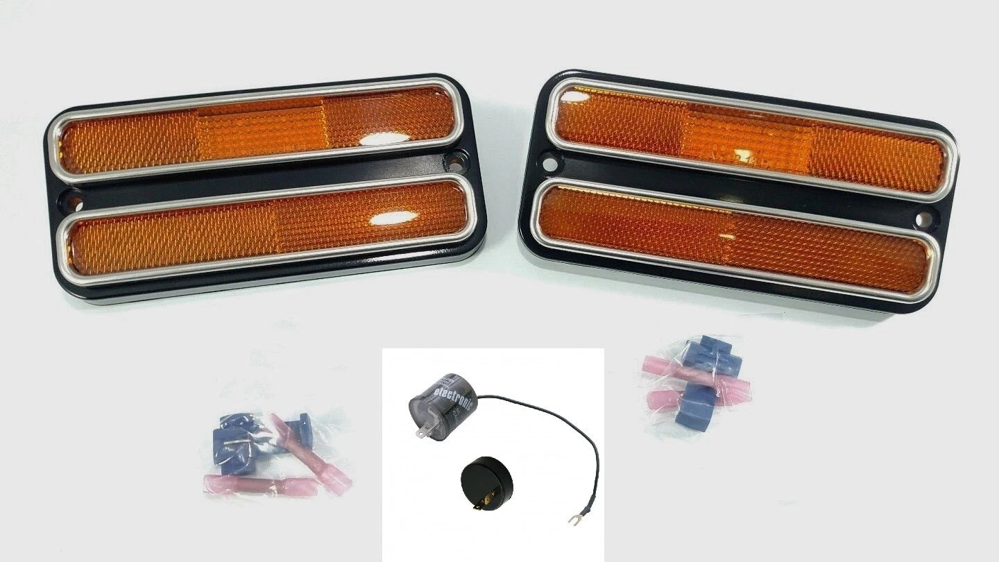 Amber LED Side Marker Lights Pair with Flasher for Chevy Truck (2009–2014)