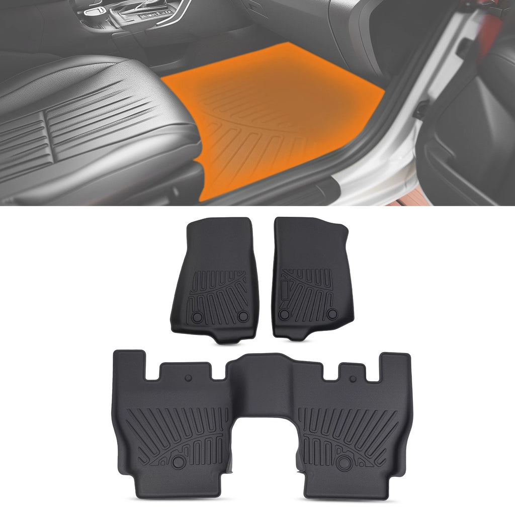 Floor Mats Liner for Jeep Wrangler JL 4-Door (2018–2024) TPE Black All Weather