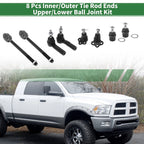 8 Pcs Front Outer Inner Tie Rod Ends & Ball Joints for Dodge Dakota (1997–2004)