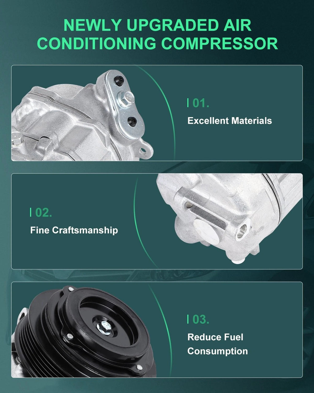 AC A/C Compressor for Jeep Cherokee 2.4L (2014–2020) & Chrysler 200 2.4L (2015–2017)