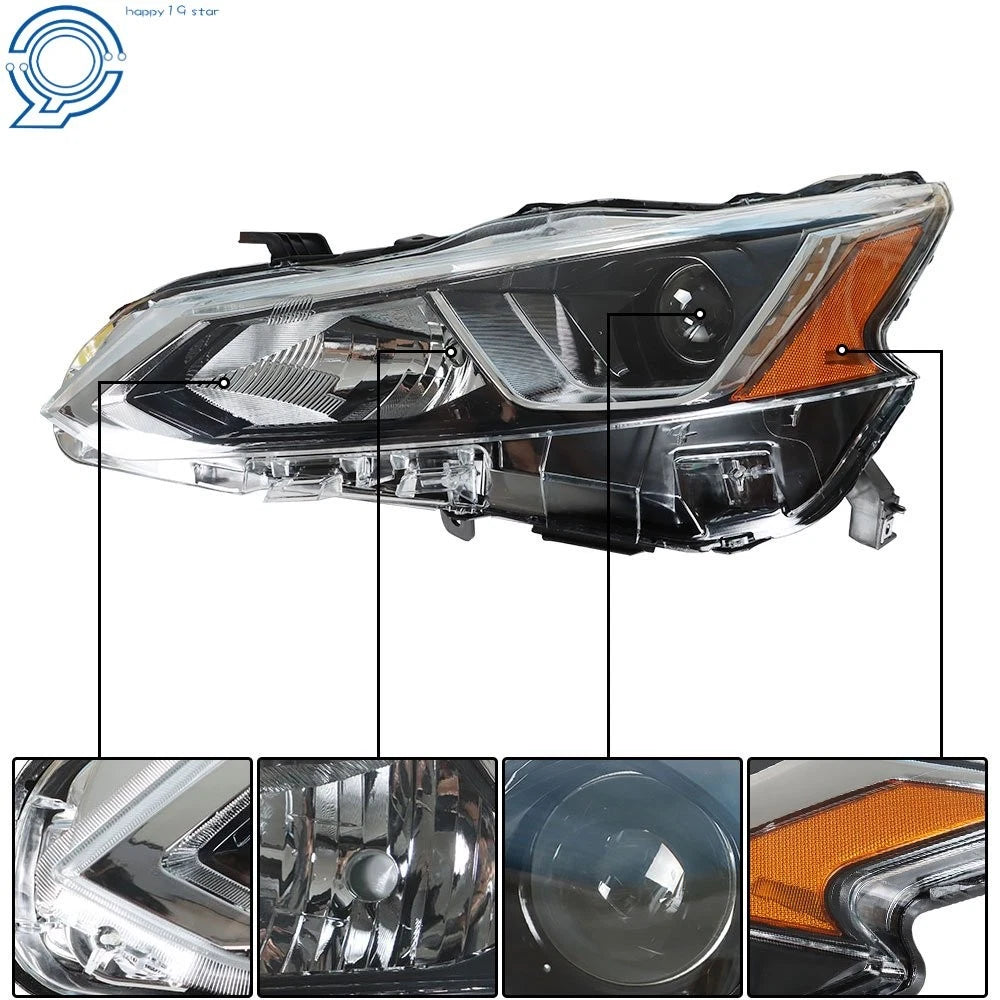 Halogen Headlight for Nissan Altima (2019-2021) Chrome Clear Lens Left