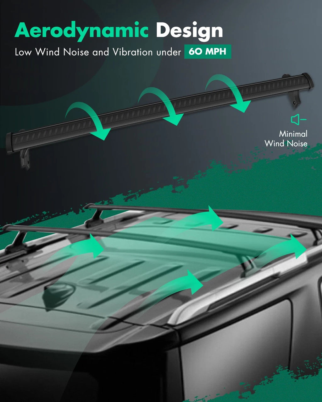 Cross Bar Set for Chevrolet Traverse (2018–2021) Aluminum Roof Rack