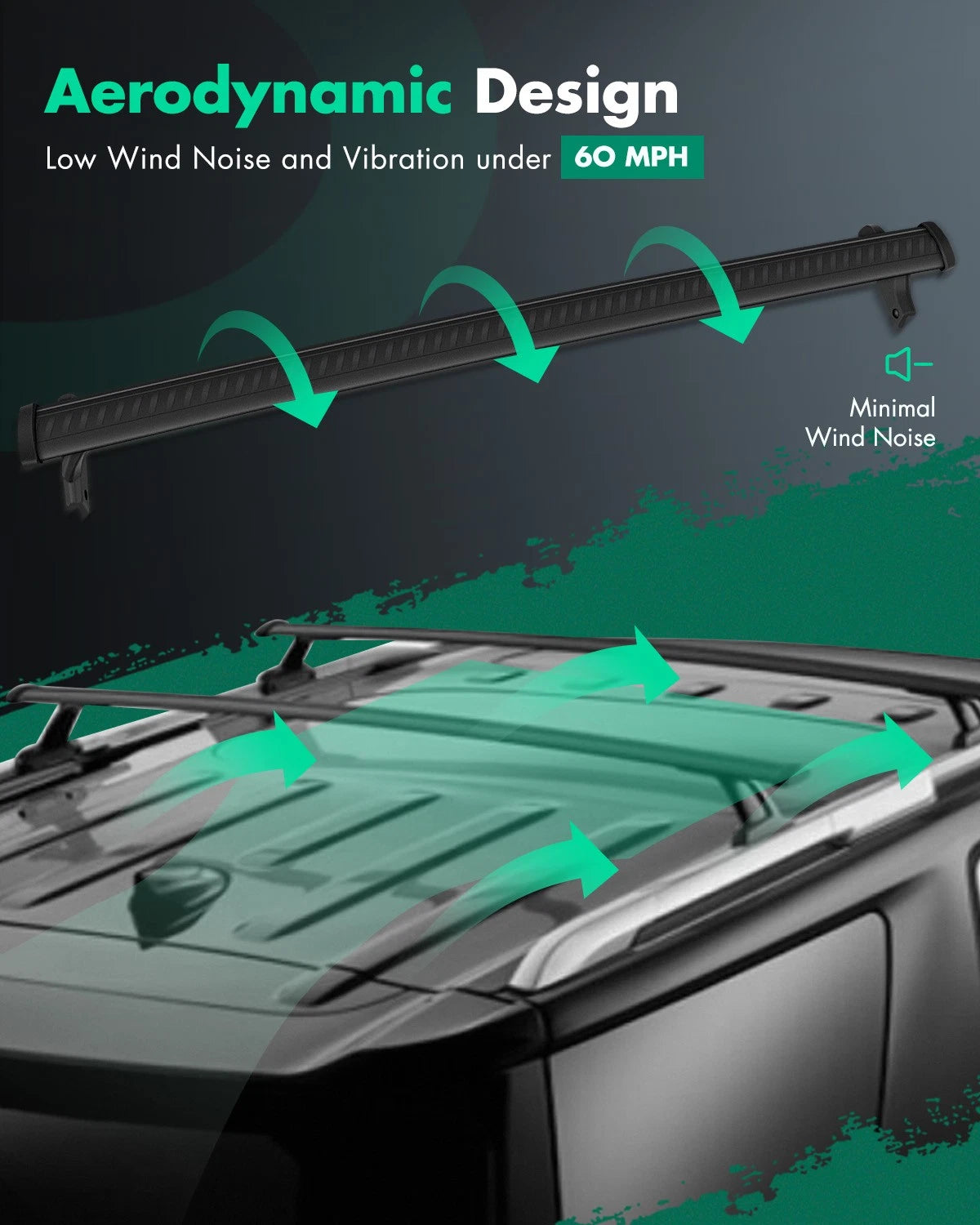 Cross Bar Set for Chevrolet Traverse (2018–2021) Aluminum Roof Rack