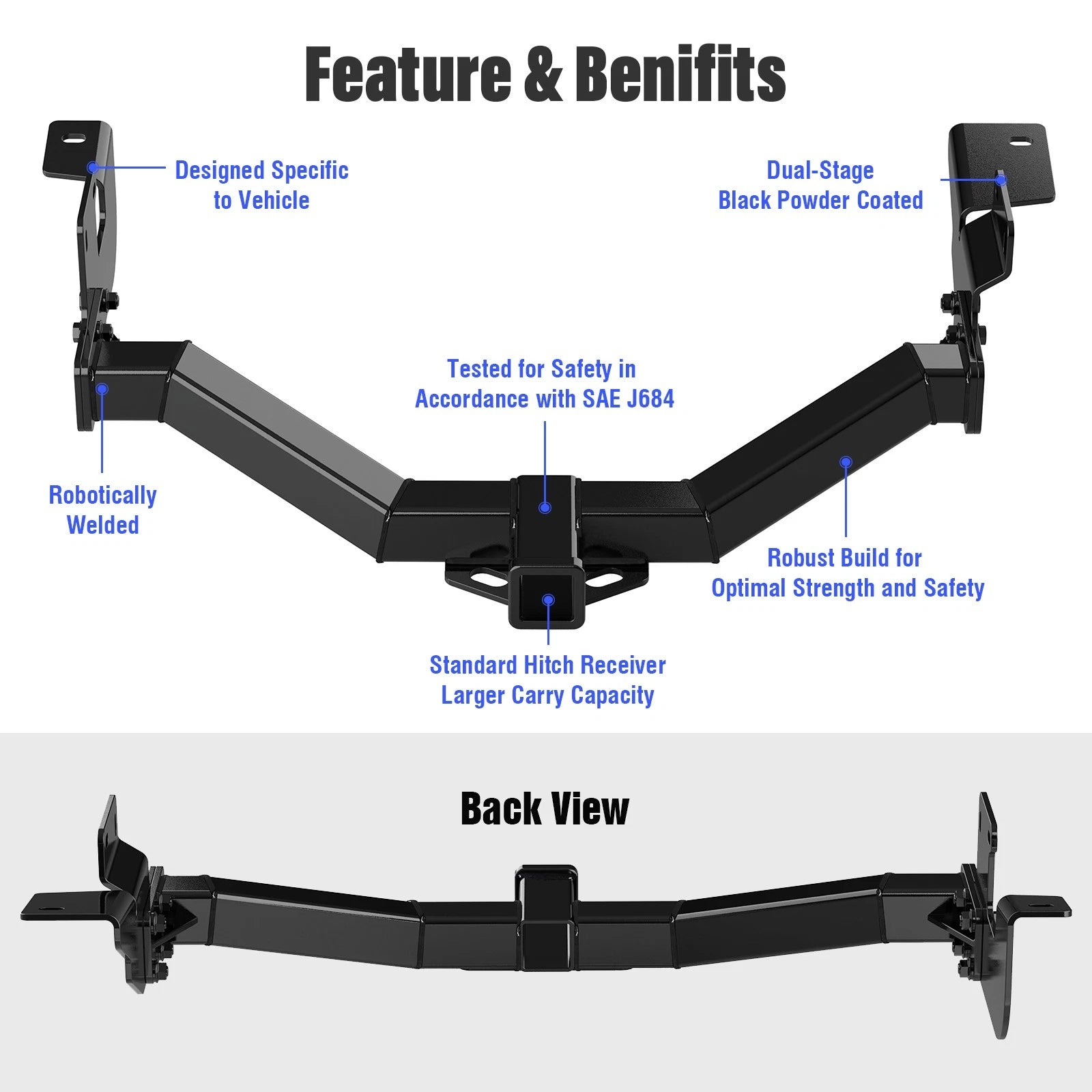 Towing Hitch Receiver Class 3 for Ford Escape (2005-2012)