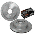Rear Dimple Drilled + Slotted Disc Brake Rotors + Pads for Pathfinder R51 05~13