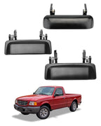 3X Metal Tailgate & Exterior Door Handle Set for Ford Ranger Mazda B2300 (1998–2011)