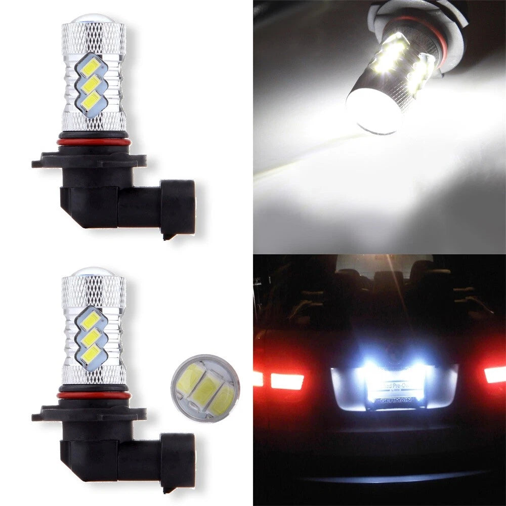 2x LED 9005 9145 15SMD 60W DRL Daytime Light Xenon White 12V
