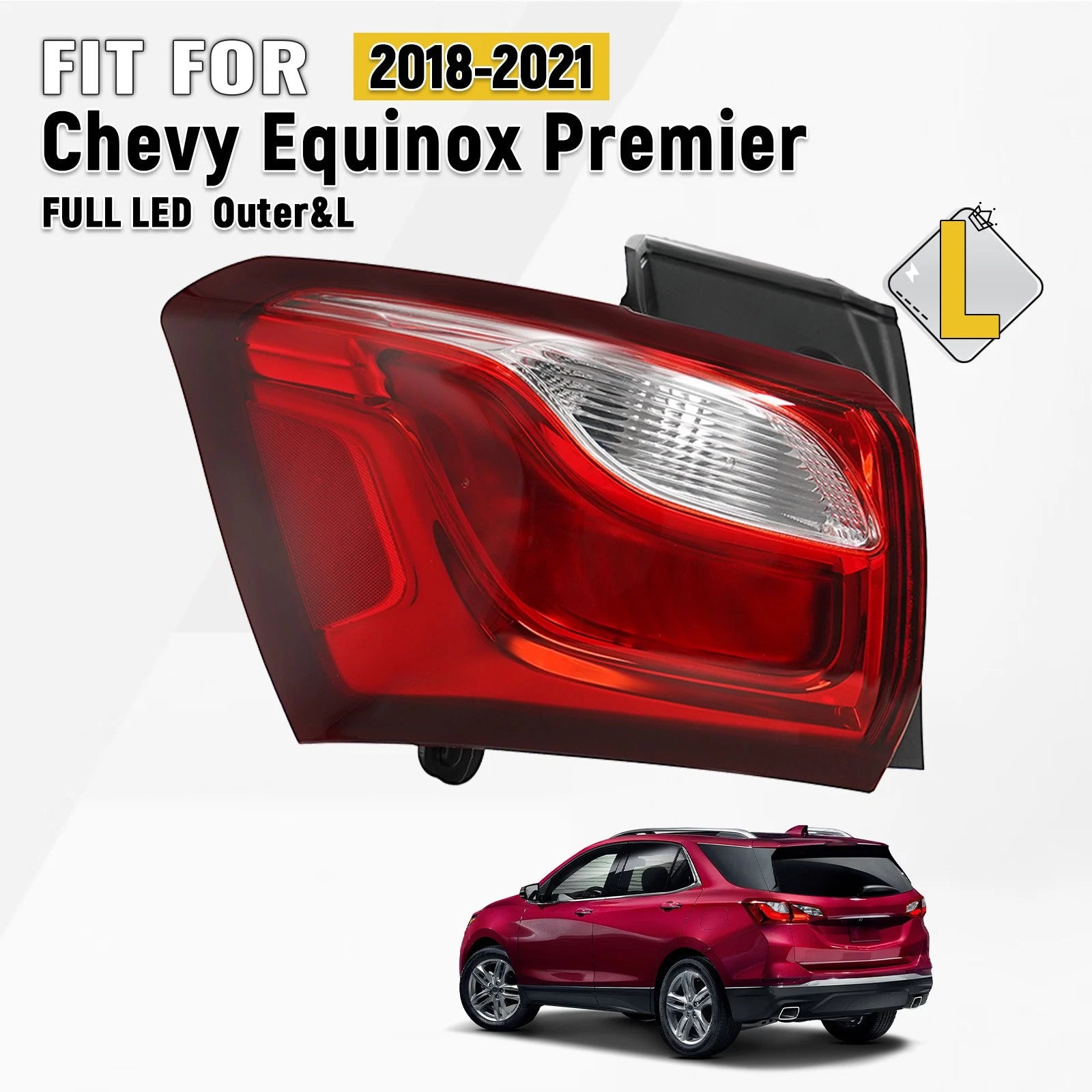 Tail Light Brake Lamp Assembly LED for Chevrolet Equinox (2018–2021) Driver Side