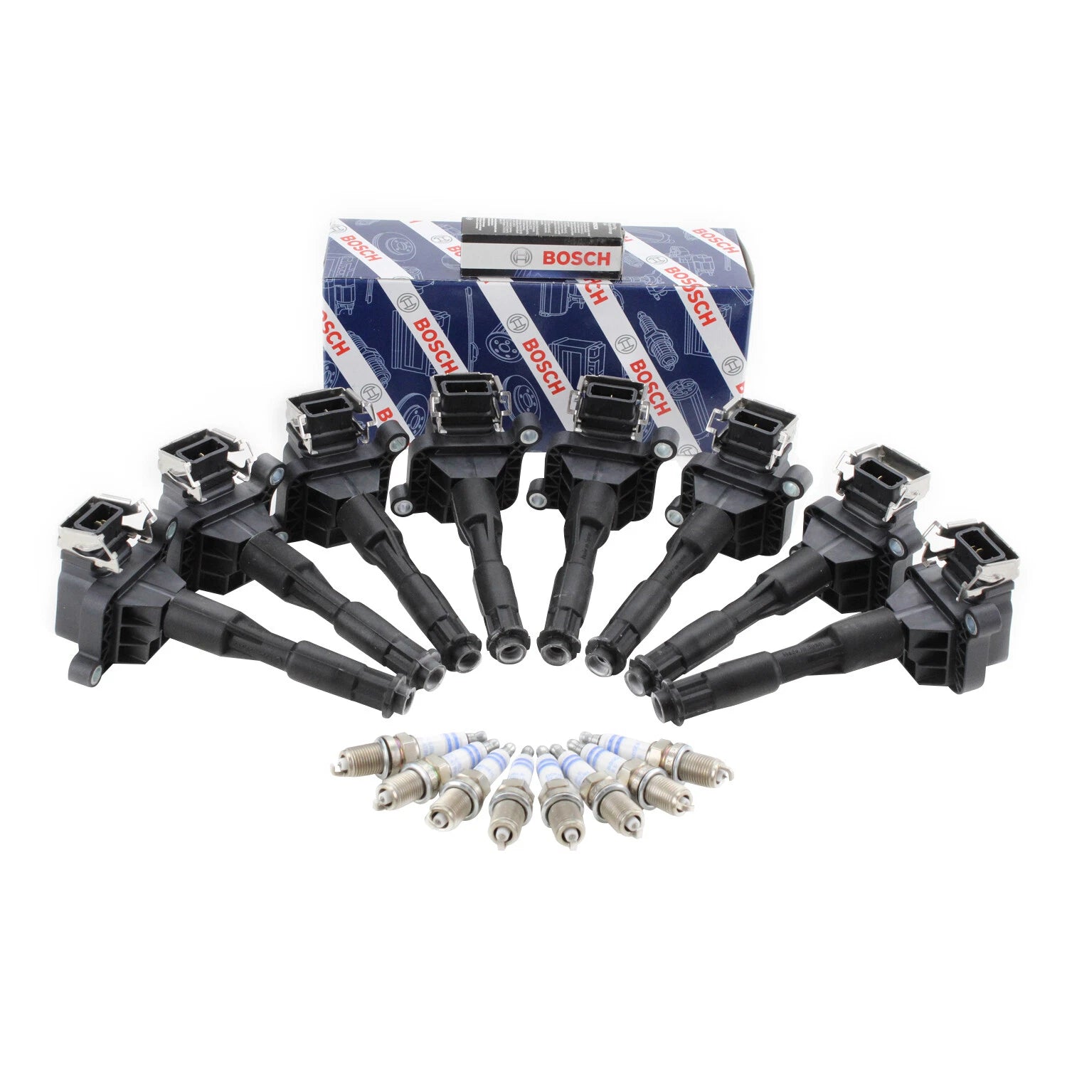 Set of 8 Ignition Coils & 8 Double Platinum Spark Plugs for BMW V8 N62 (2001–2010)