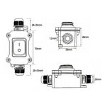 Inline Cord Switch 30A for Universal Use (IP65 Waterproof, Red Light)