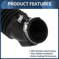 Intake Hose Tube with Clamps for Honda Odyssey (2011-2017) - Black, 1 Pc