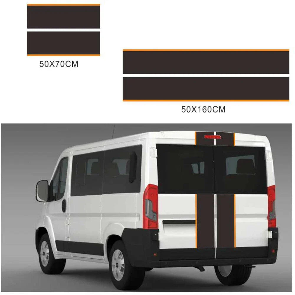Black & Orange Vinyl Racing Stripe Decal Sticker for Car SUV Truck Van