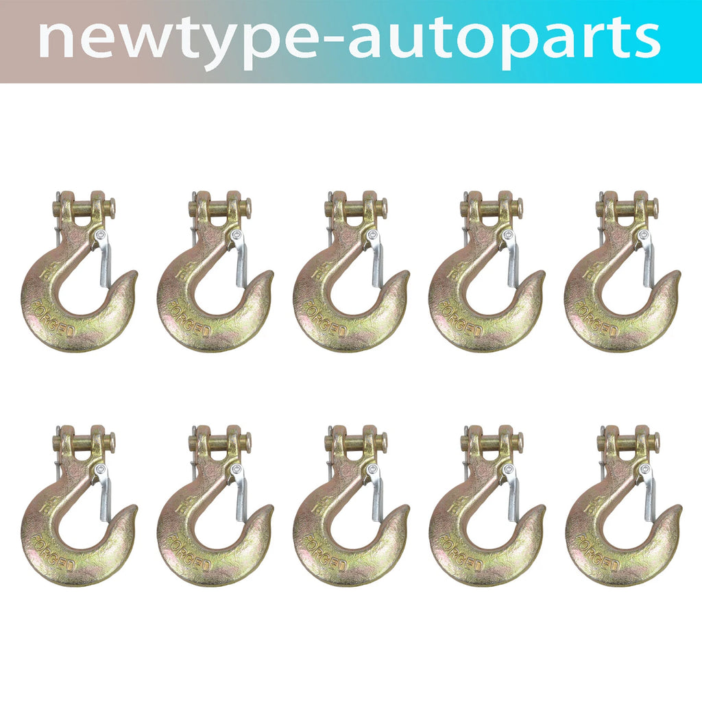 10Pcs Clevis Slip Hook 5/16" for G70 (Heavy Duty, Safety Latch)
