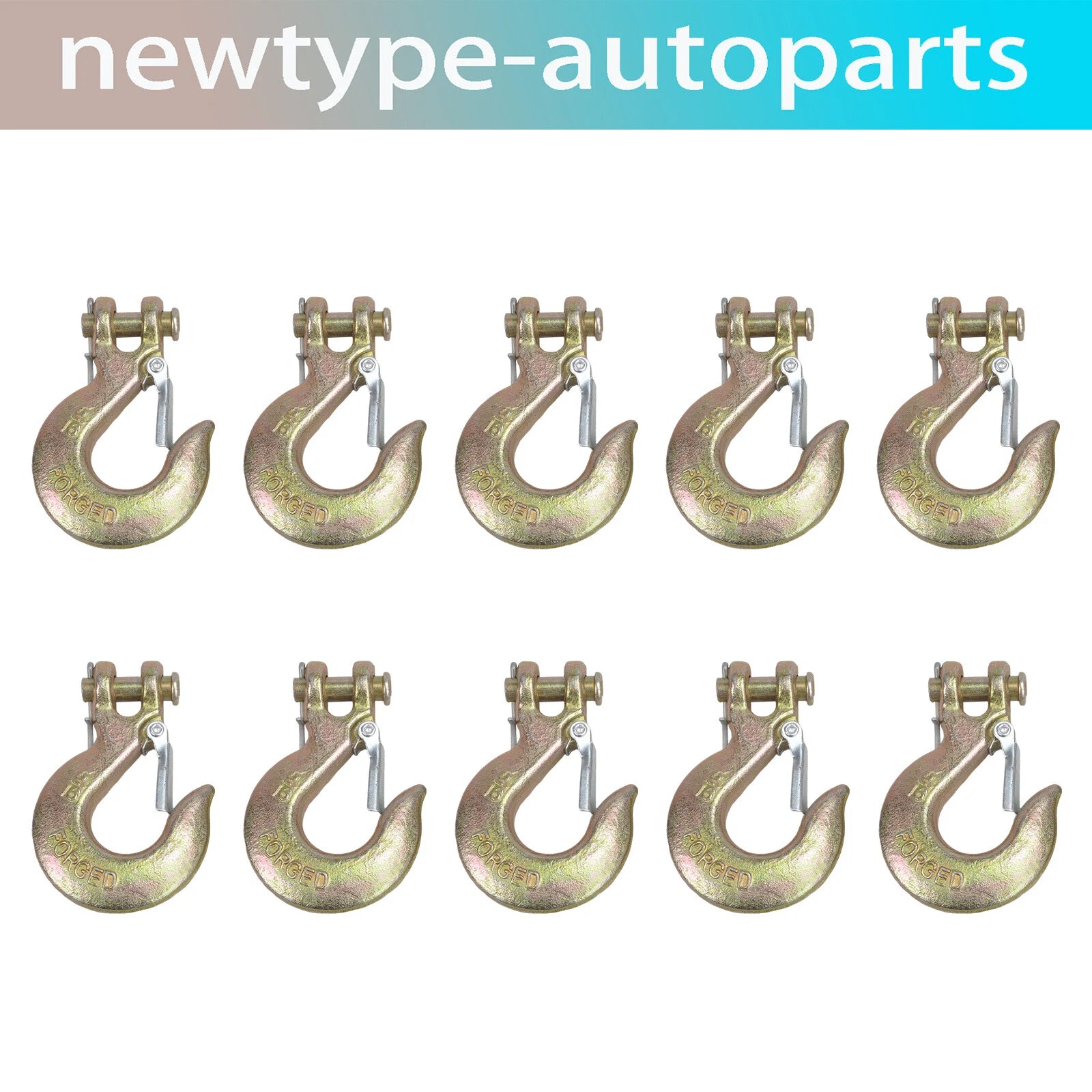10Pcs Clevis Slip Hook 5/16" for G70 (Heavy Duty, Safety Latch)