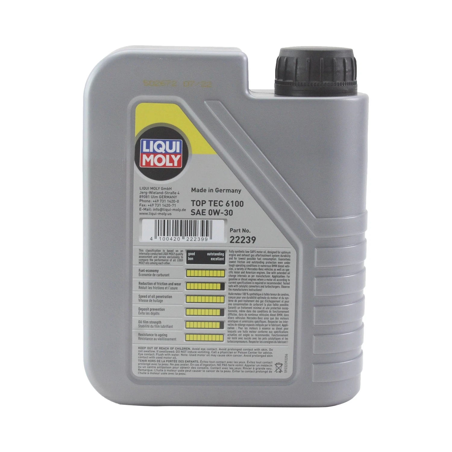 Liqui Moly Top Tec 6100 0W-30 Engine Motor Oil (22239) (1 L)