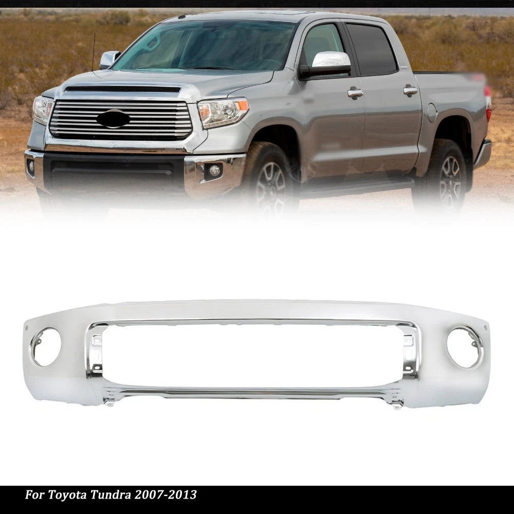 Front Bumper for Toyota Tundra (2007–2013) with Sensor Hole, Steel Chrome
