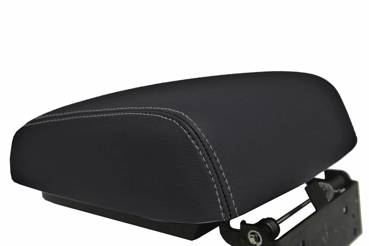 Leather Console Lid Armrest Cover for Mitsubishi Montero (2001–2006) Gray Stitch
