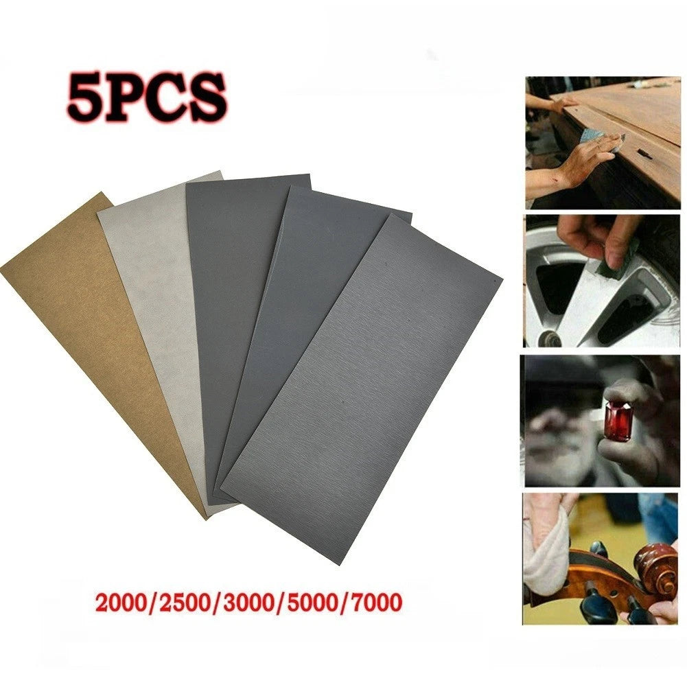 Set of 5 Sandpaper 2000/2500/3000/5000/7000 Grit for Abrasive Tool 230x93mm