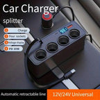 4X Car Outlet Charger 120W with Voltage Monitor for 12V 24V Cars