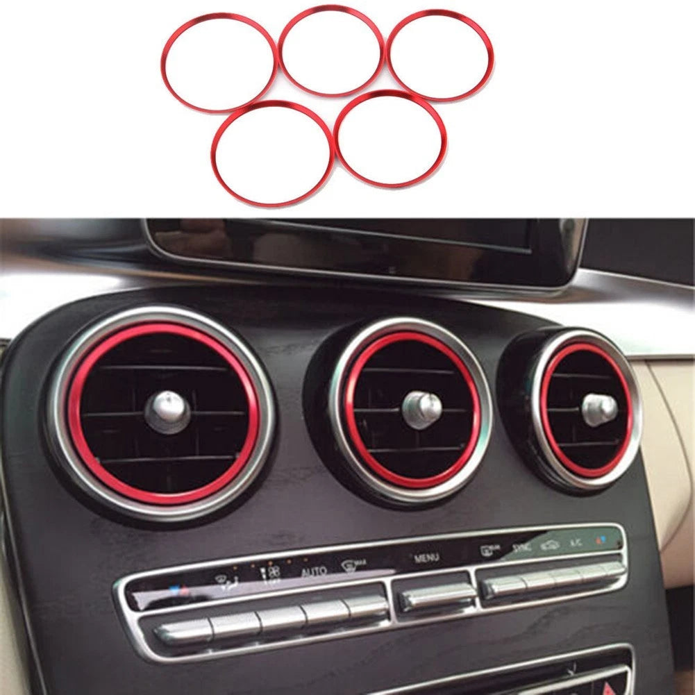 Set of 5 Air Vent Rings Outlet Cover Trim for Car