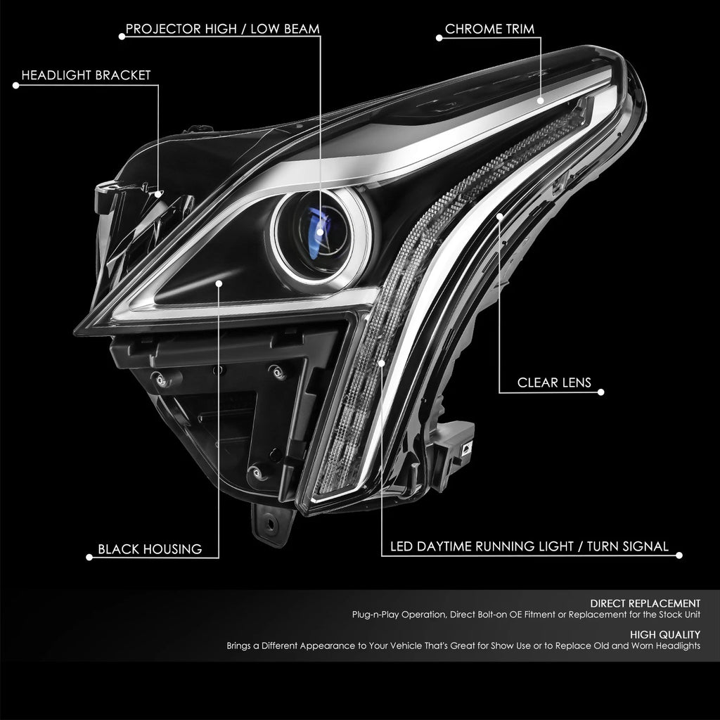 Left Driver Side Projector Headlight Assembly for Cadillac XT5 (2017–2019)