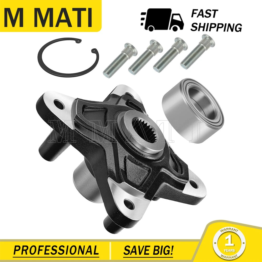 Rear Wheel Hub with Bearing Kit for Polaris RZR 900 RZR 4 900 (2011–2014)