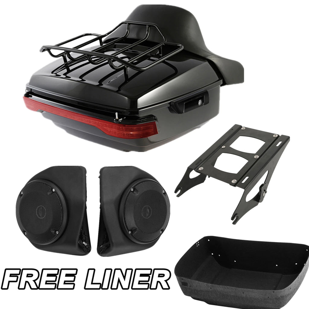 Trunk Pad Mount Rack Light Speakers for Harley Road Glide (2014–2023)