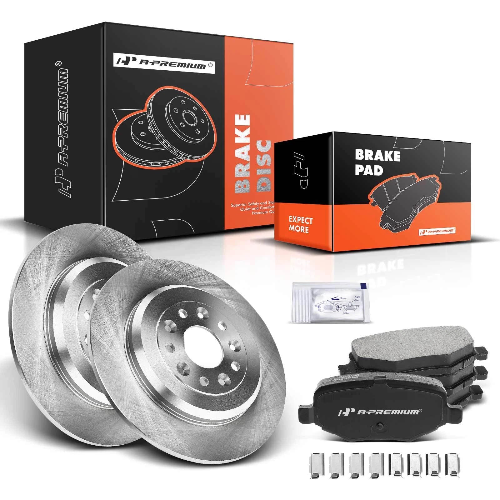 Set of 2 Rear Disc Brake Rotors & Ceramic Pads for Ford Explorer (2011–2019)